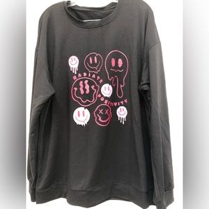 NEW Ladies 2pc Happy Face Sweatshirt and Pants XL/XXL